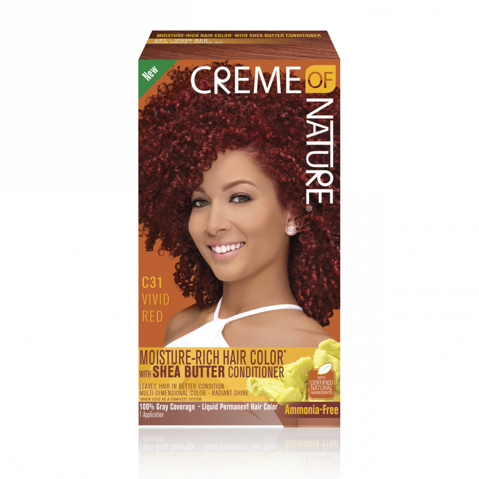 CREME  OF NATURE - MOISTURE-RICH AIR COLOR WITH SHEA BUTTER CONDITIONER - LIQUID PERMNANENT HAIR COLOR - 1 APPLICATION