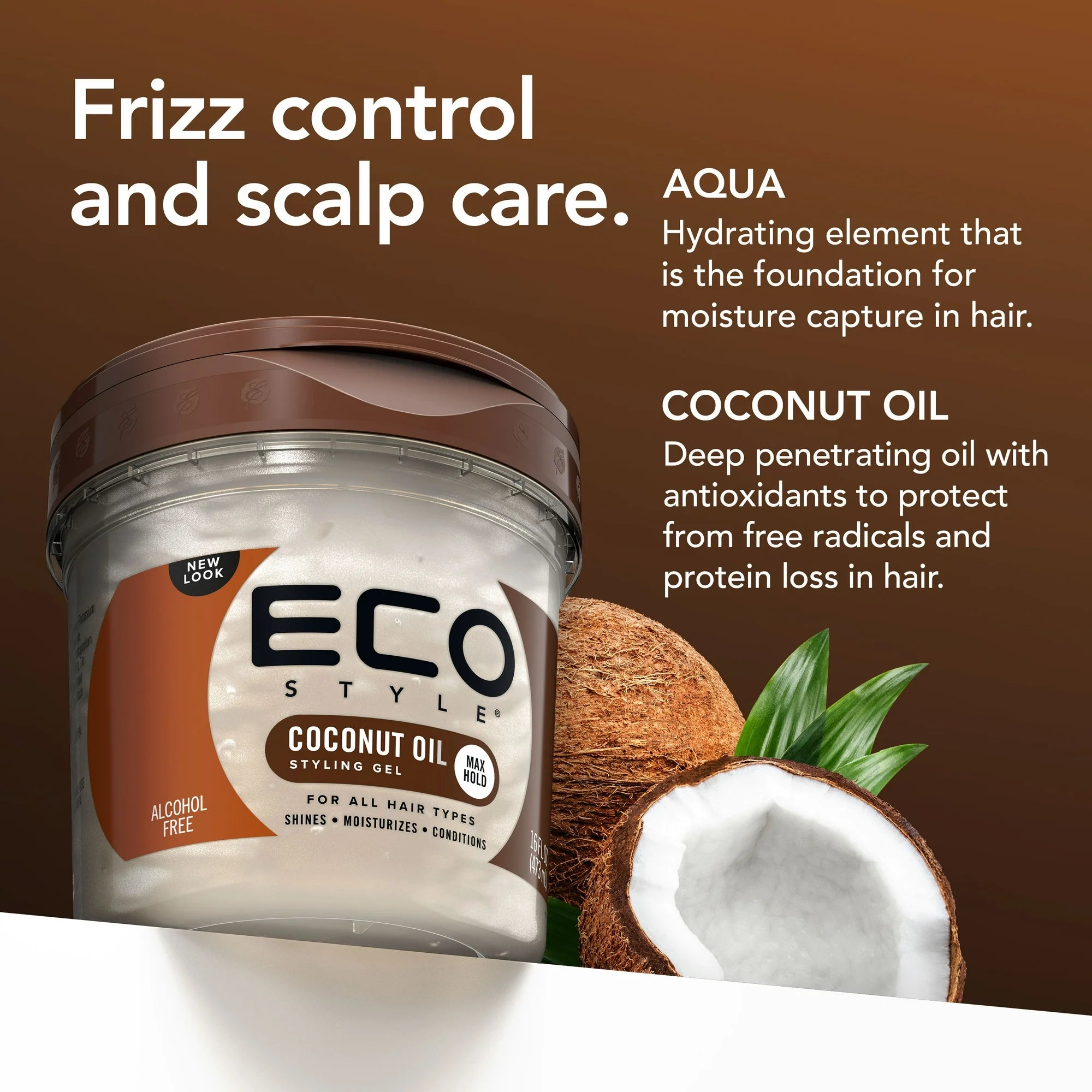 Eco Style Coconut Oil Styling Gel – 16 oz/454 g