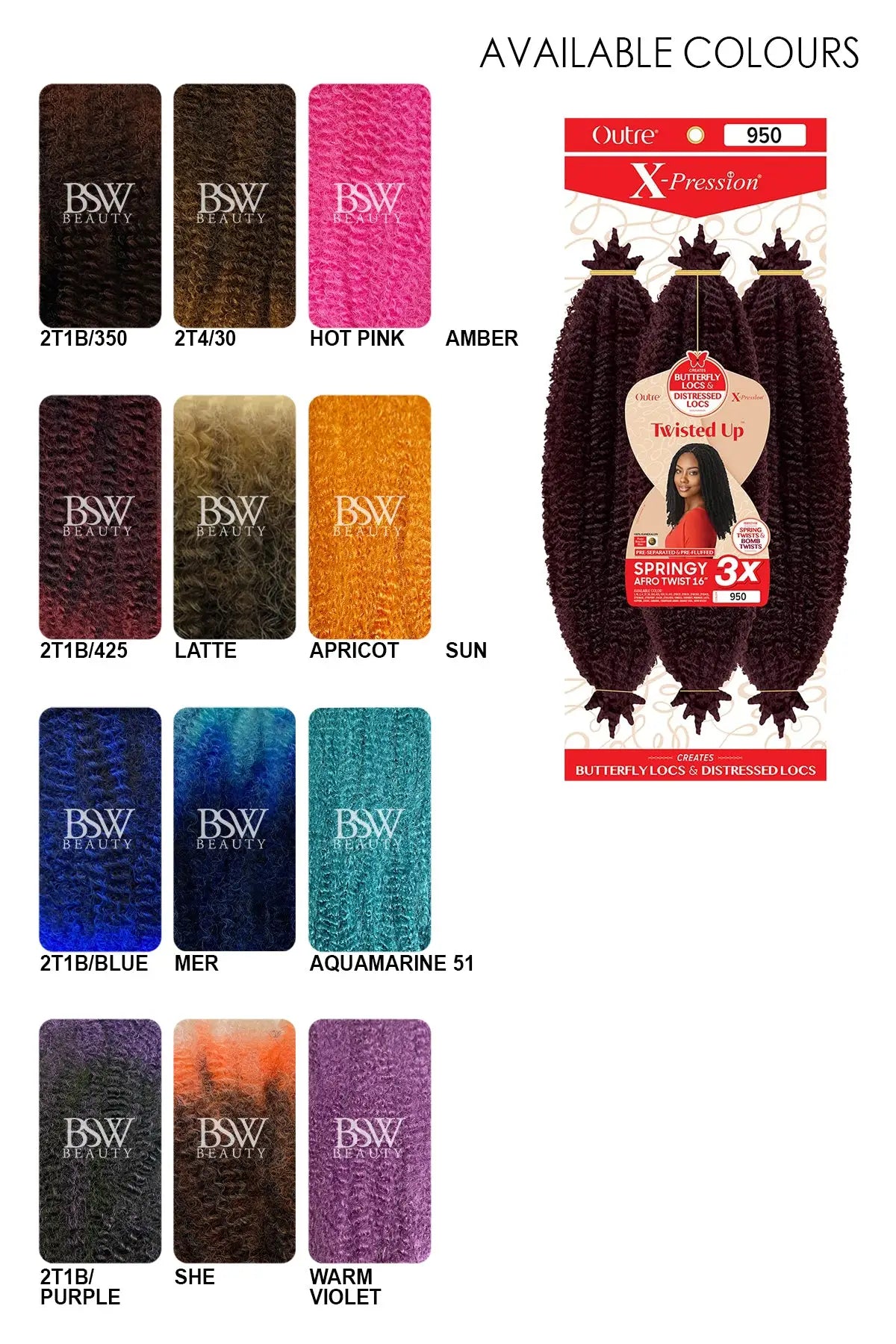 Outre X-Pression Twisted Up Springy Afro Twist 16” – 3X Value Pack