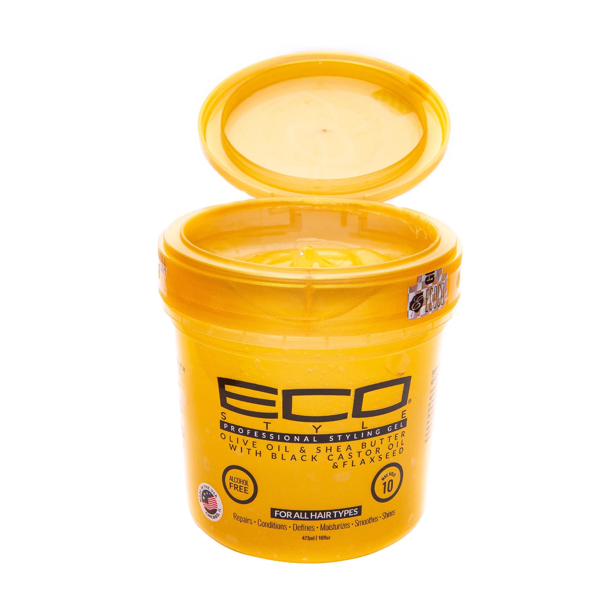 Eco Style Olive Oil &amp; Shea Butter with Black Seed Castor Oil &amp; Flaxseed Styling Gel – 16 oz/454 g