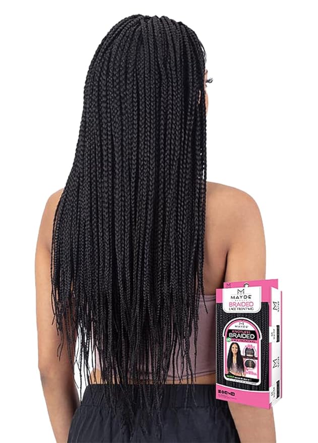 MAYDE BEAUTY KNOTLESS BRAIDED HD LACE FRONT WIG - MEDIUM KNOTLESS BRAIDS - 28