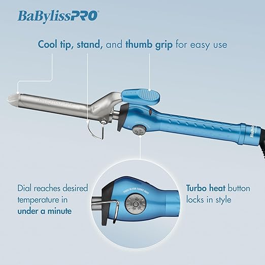BABYLISS PRO NANO TITANIUM SPRING CURLING IRON 1 1/2"/38MM