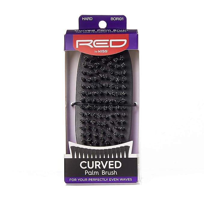 RED BY KISS CURVED PALM BRUSH - HARD BRISTLES