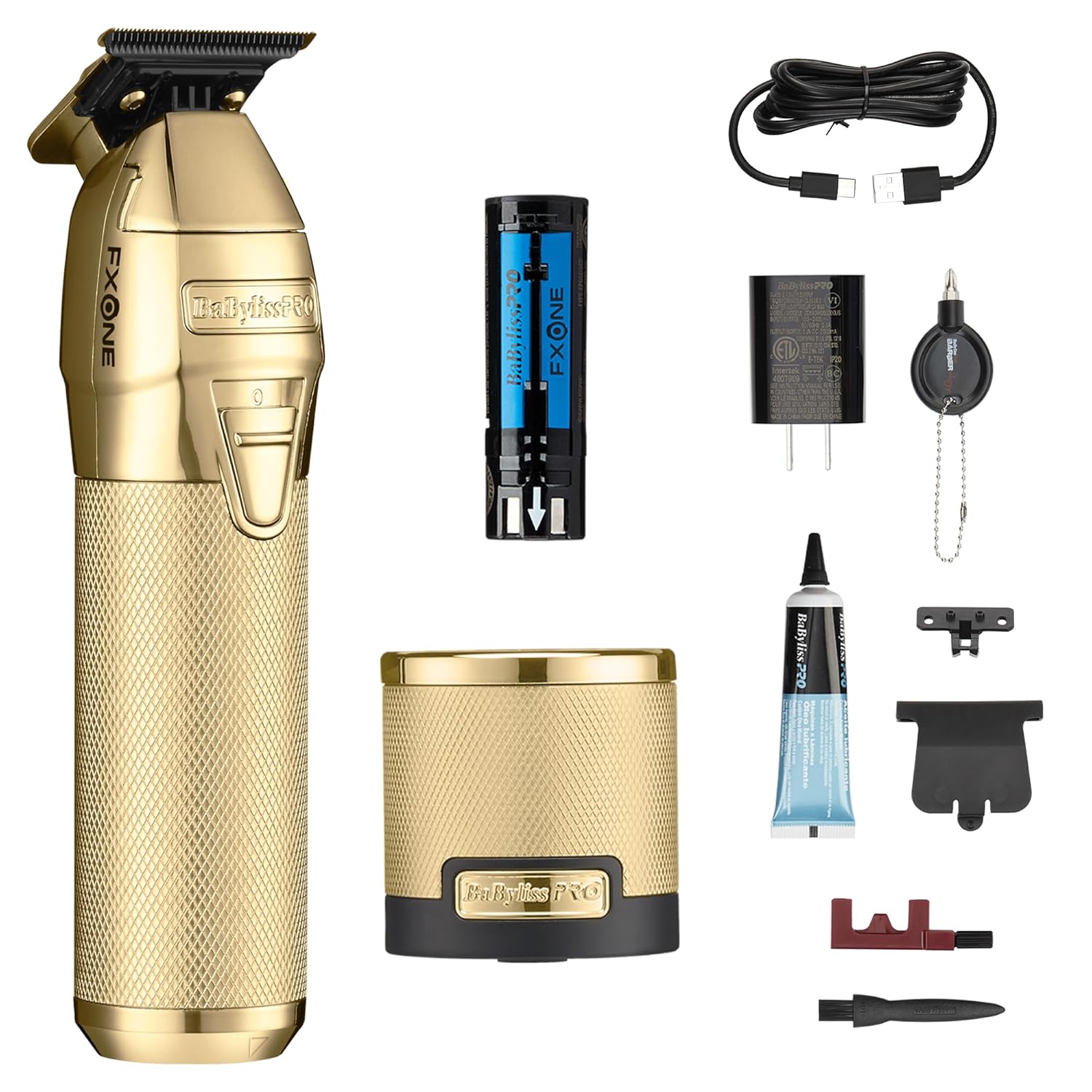 BaBylissPRO GoldFX Clipper Kit (Tool + Battery + Charging Base Included)