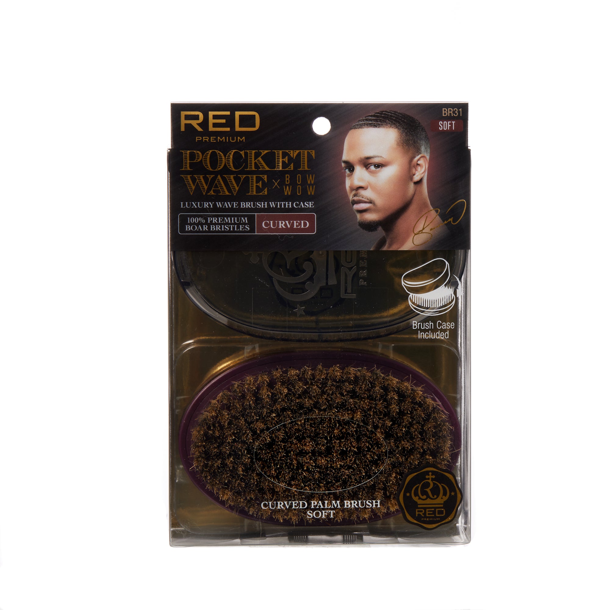 BOW WOW X 360 Power Wave Premium Boar Brush with Case