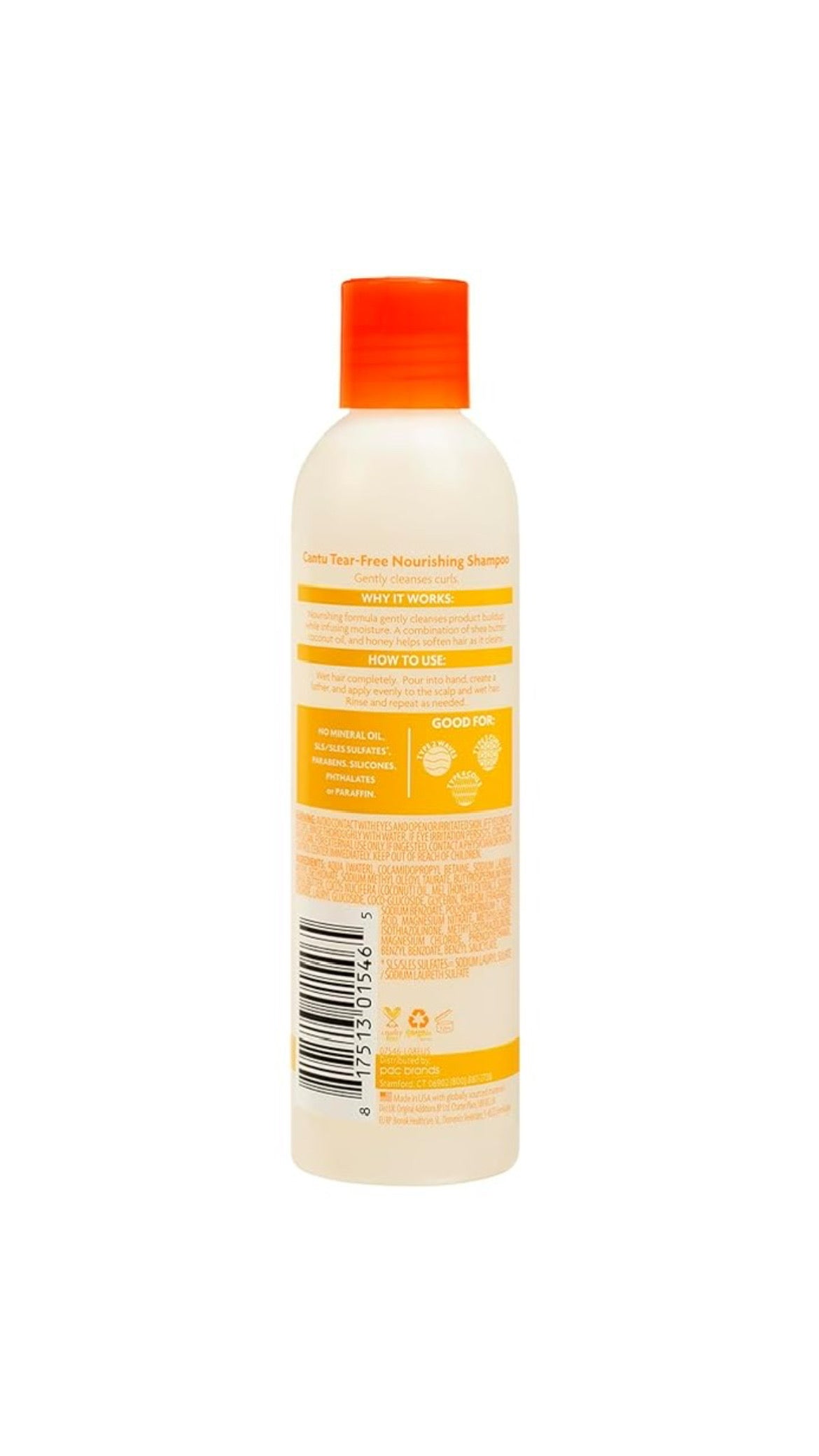 CANTU FOR KIDS TEAR-FREE NOURASHING SHAMPOO - 8 FL OZ