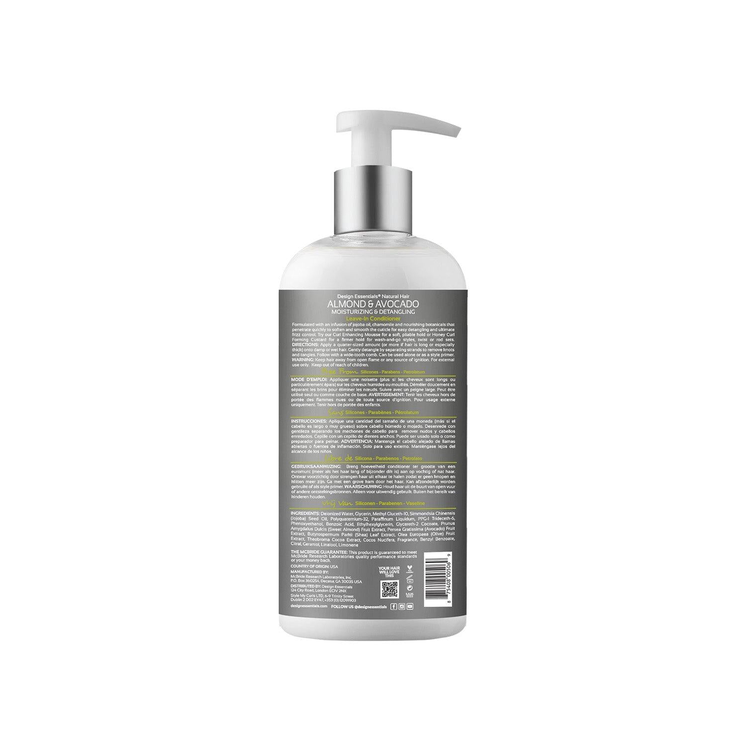 Design Essentials Almond & Avocado Moisturizing Leave-In Conditioner – 34 oz (979 ml)