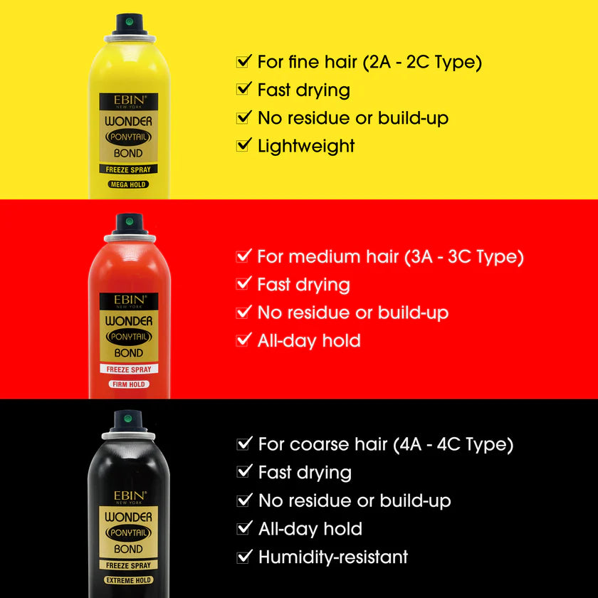 EBIN New York Wonder Ponytail Bond Freeze Spray – Firm Hold