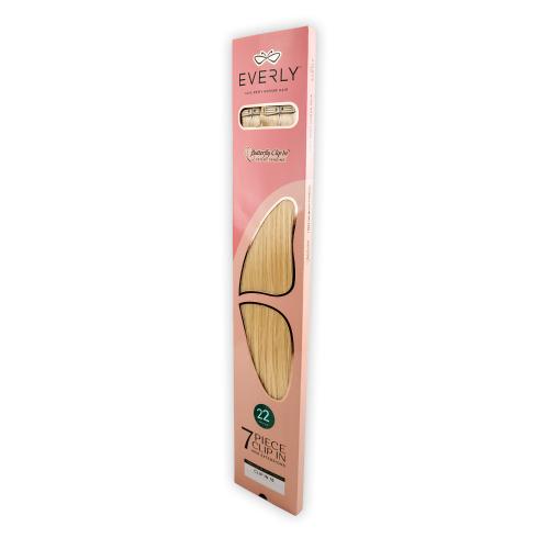 Everly Butterfly Clip-In 100% Remy Human Hair 7 Piece Extension Set – 22"
