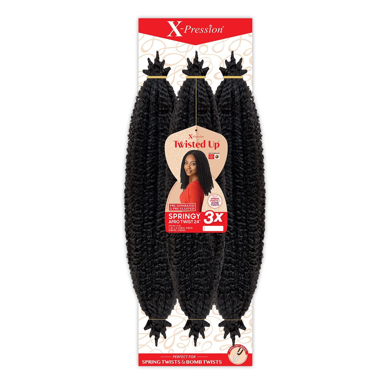 Outre X-Pression Twisted Up Springy Afro Twist 16” – 3X Value Pack
