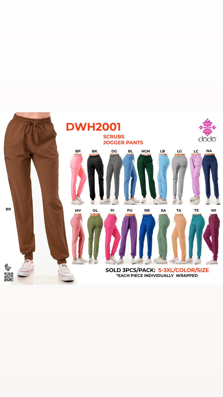 Dodo Scrub Jogger Pants – DWH2001 (Multiple Colors, S–3XL)