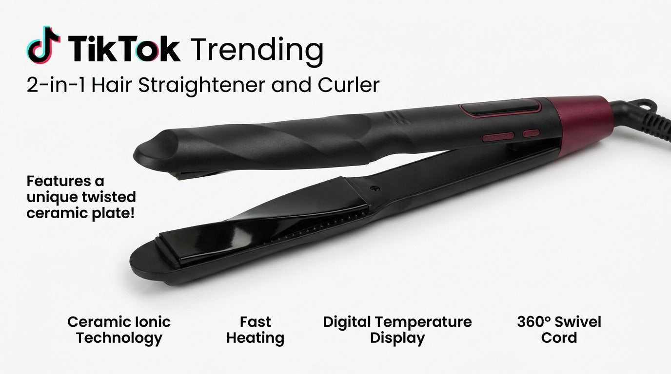 2-in-1 Hair Straightener & Curler  (TikTok Trending Hot Tool)