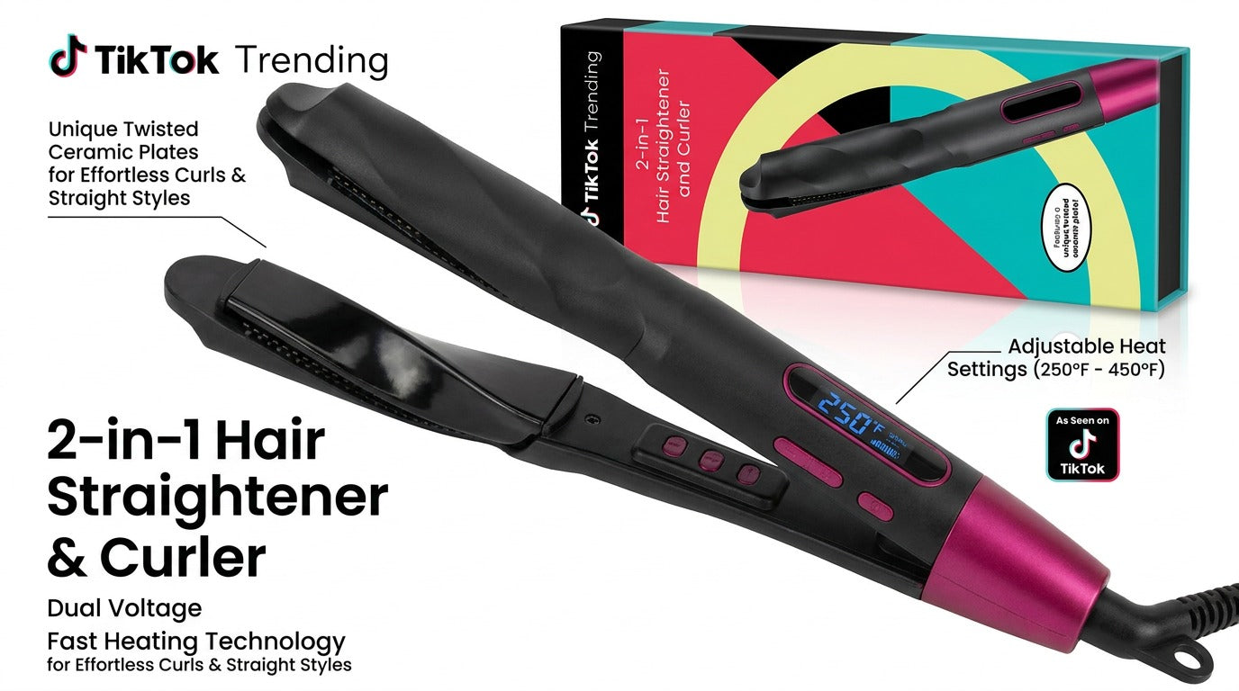 2-in-1 Hair Straightener & Curler  (TikTok Trending Hot Tool)