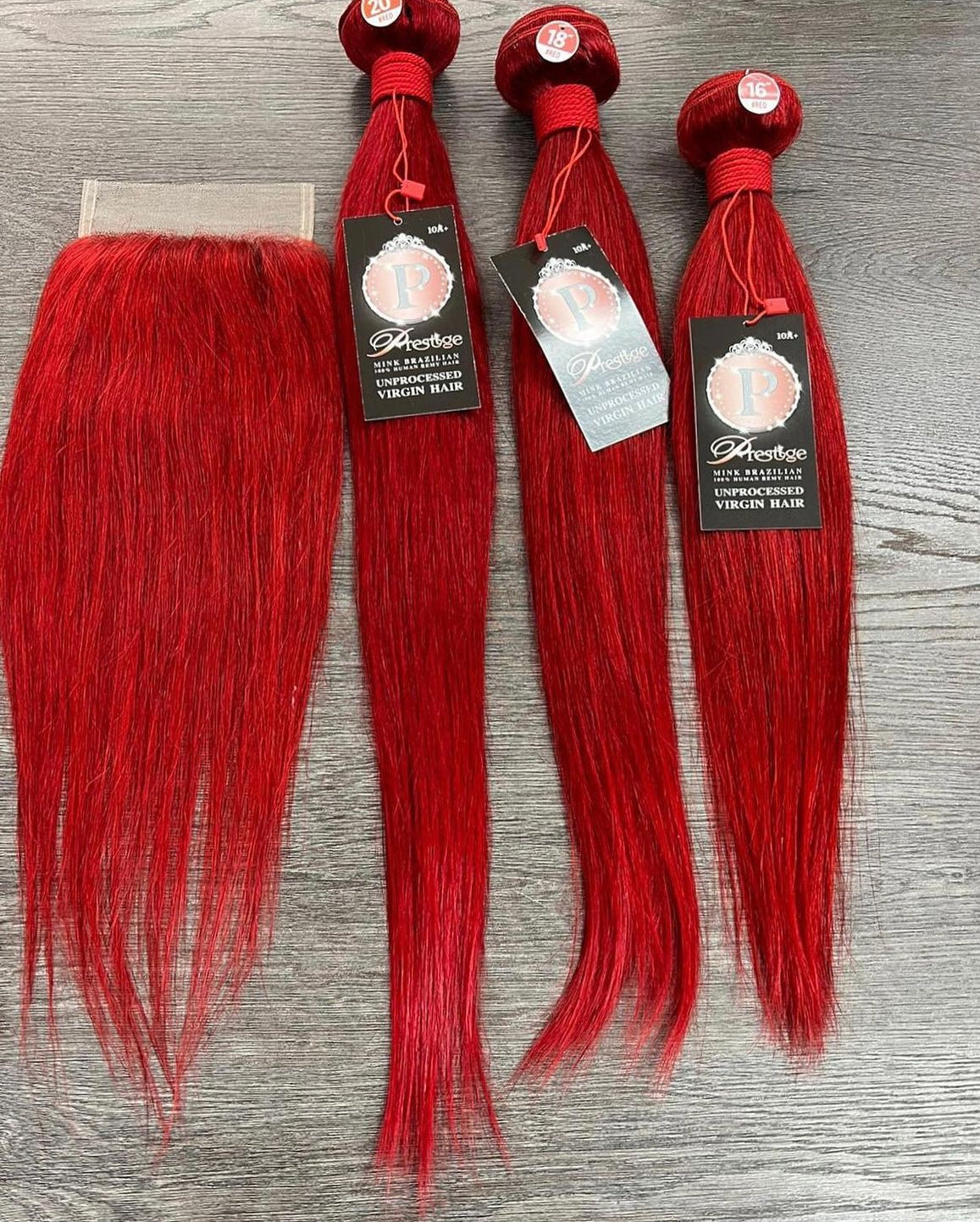 PRESTIGE MINK 100% BRAZILLIAN HAIR - 3 BUNDLE DEAL - RED