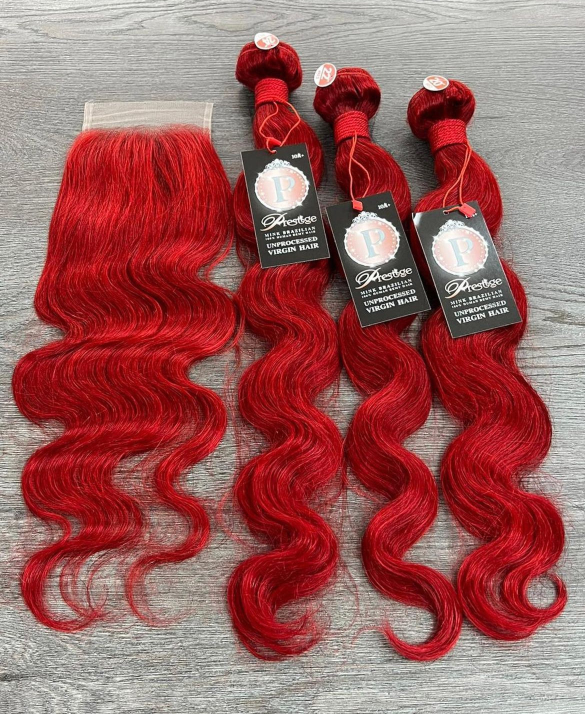 PRESTIGE MINK 100% BRAZILLIAN HAIR - 3 BUNDLE DEAL - RED