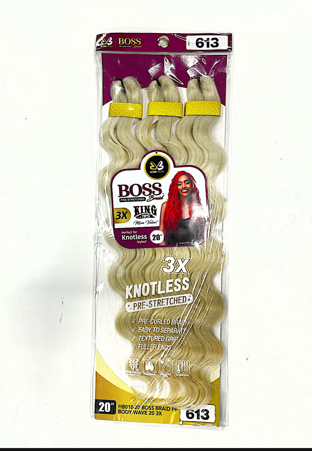 BOBBI BOSS PRE-STRETCHED KNOTLESS BRAIDING HAIR - 3X BODY WAVE 20"