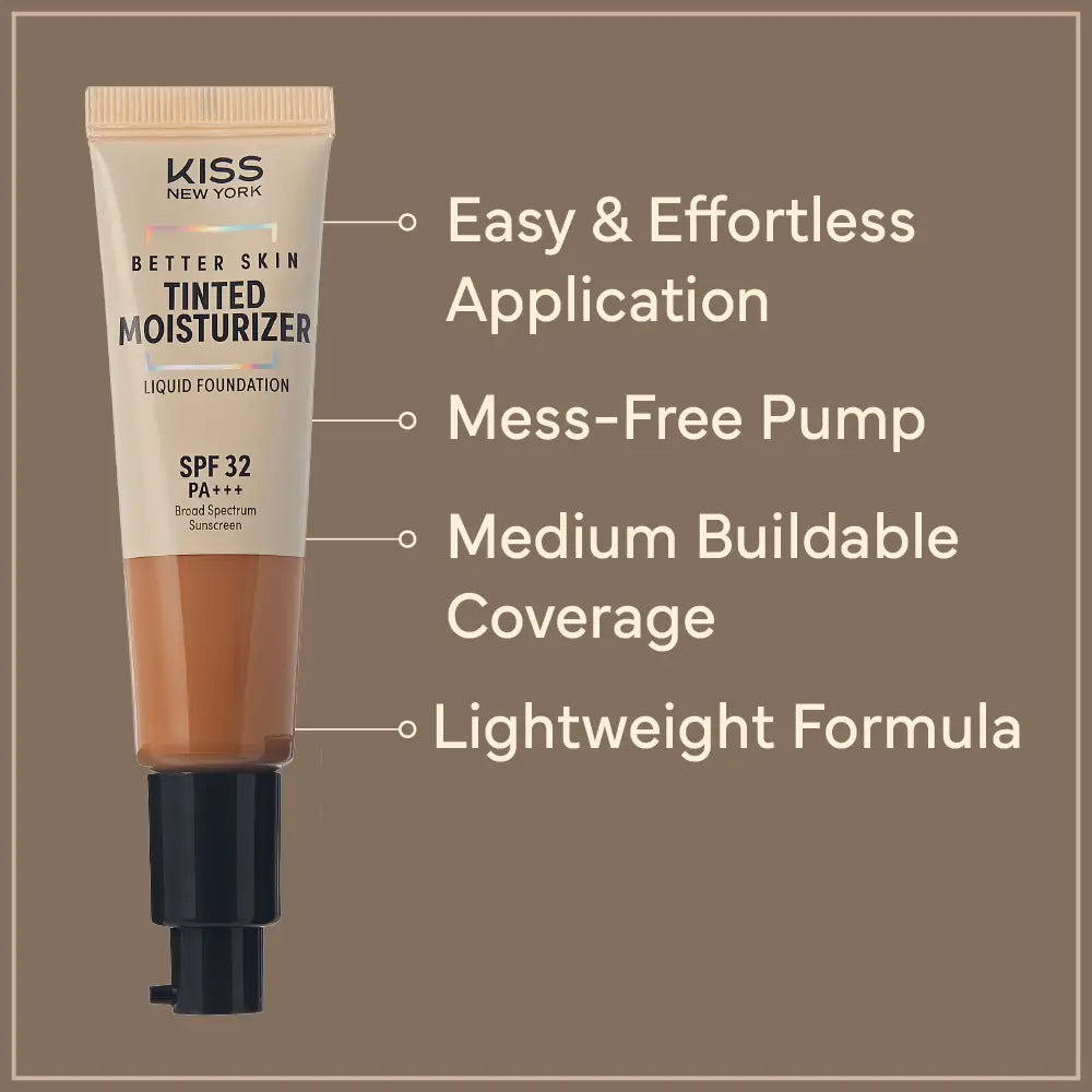 Kiss New York Better Skin Tinted Moisturizer Liquid Foundation SPF 32