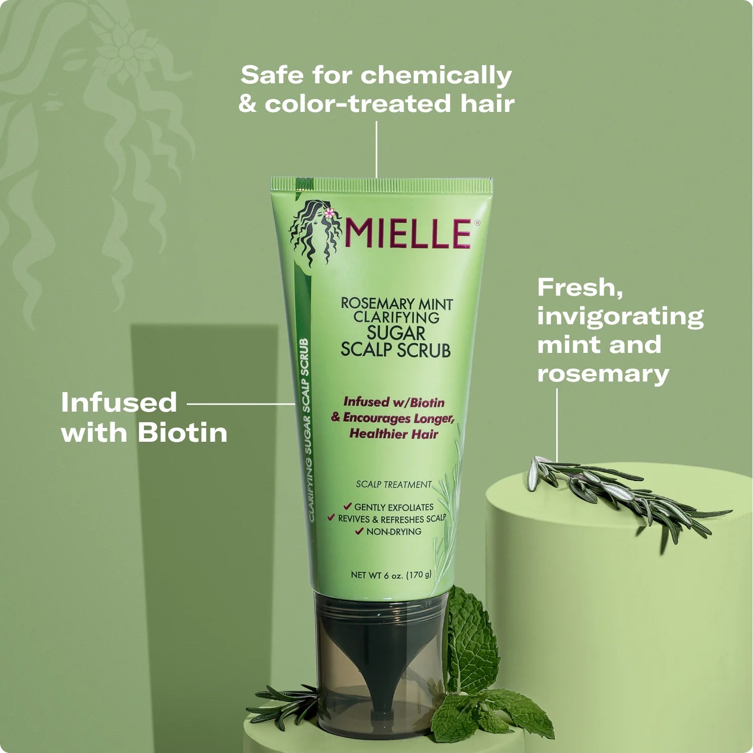 Mielle Rosemary Mint Clarifying Sugar Scalp Scrub 6 oz