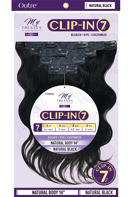 OUTRE MY TRESSES 100%UNPROCESSED HUMAN HAIR -CLIP-IN 7PCS- NATURAL BODY