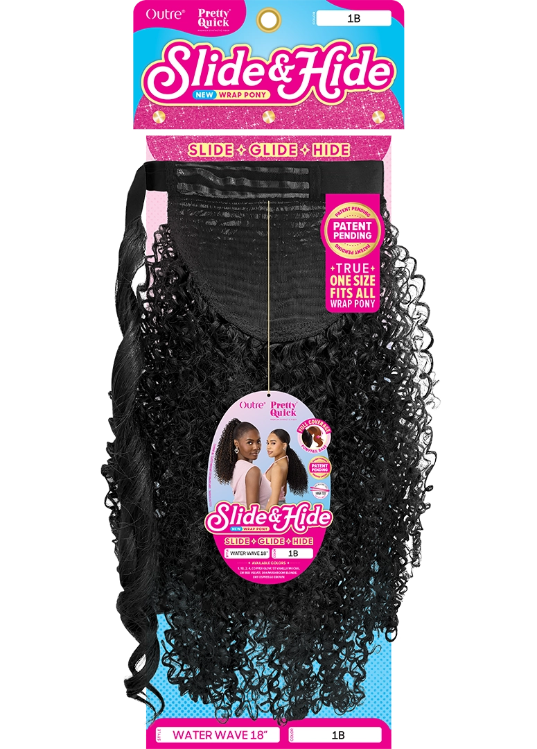 Outre Pretty Quick Slide & Hide Wrap Pony – Water Wave 18"