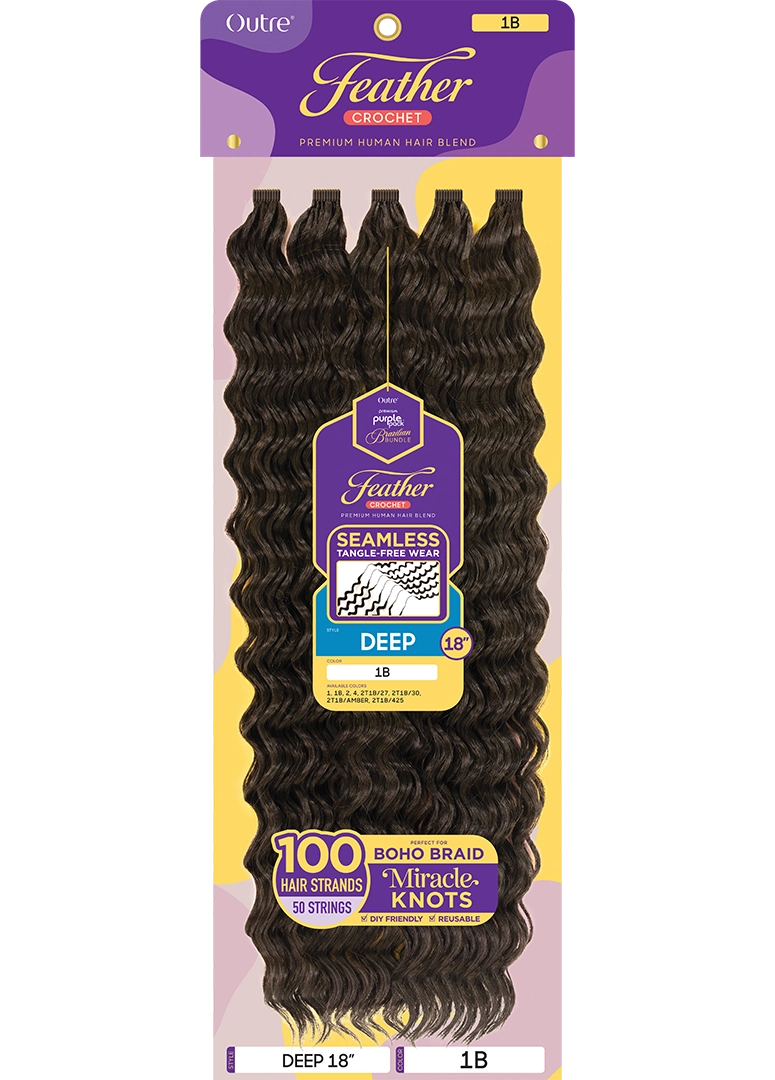 Outre Purple Pack Brazilian Feather Crochet Deep Curl 18"