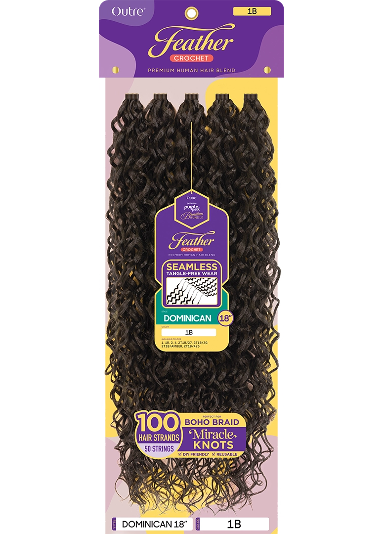 Outre Purple Pack Brazilian Feather Crochet Dominican Curl 18"