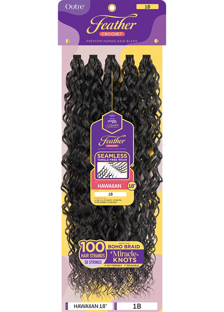 Outre Purple Pack Brazilian Feather Crochet Hawaiian Curl 18"