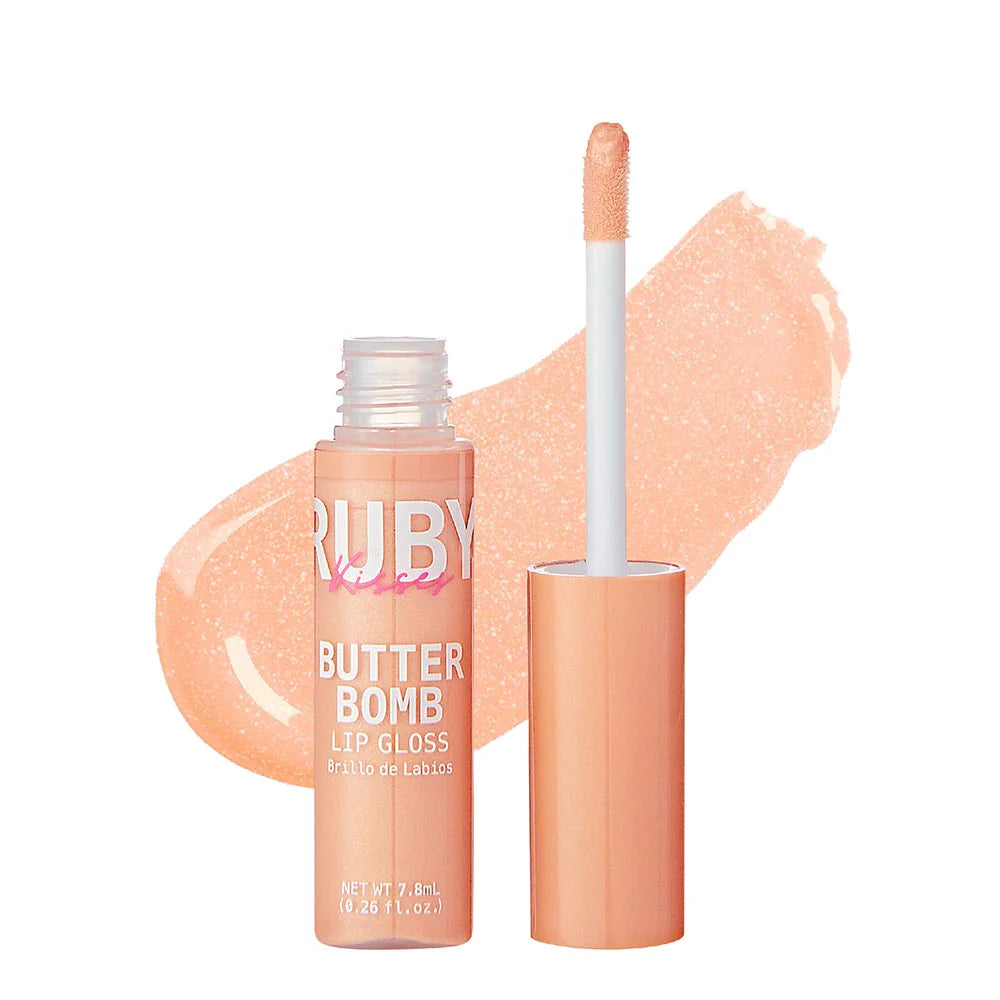 Ruby Kisses Butter Bomb Lip Gloss – With Jojoba Oil, Shea Butter & Vitamin E
