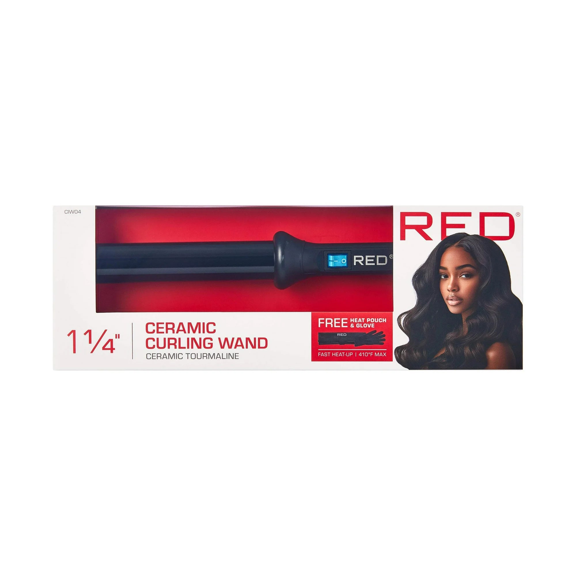 RED BY KISS 1 1/4" CERAMIC CURLING WAND