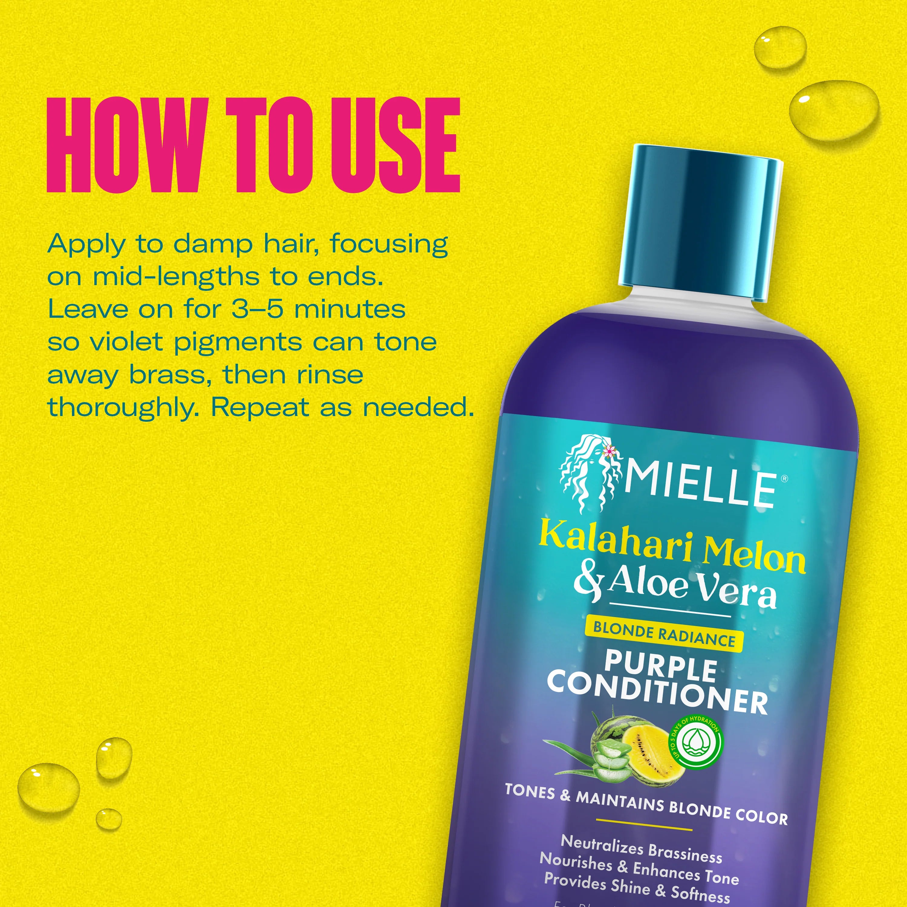 Mielle Kalahari Melon & Aloe Vera Blonde Radiance Purple Conditioner 12 fl oz