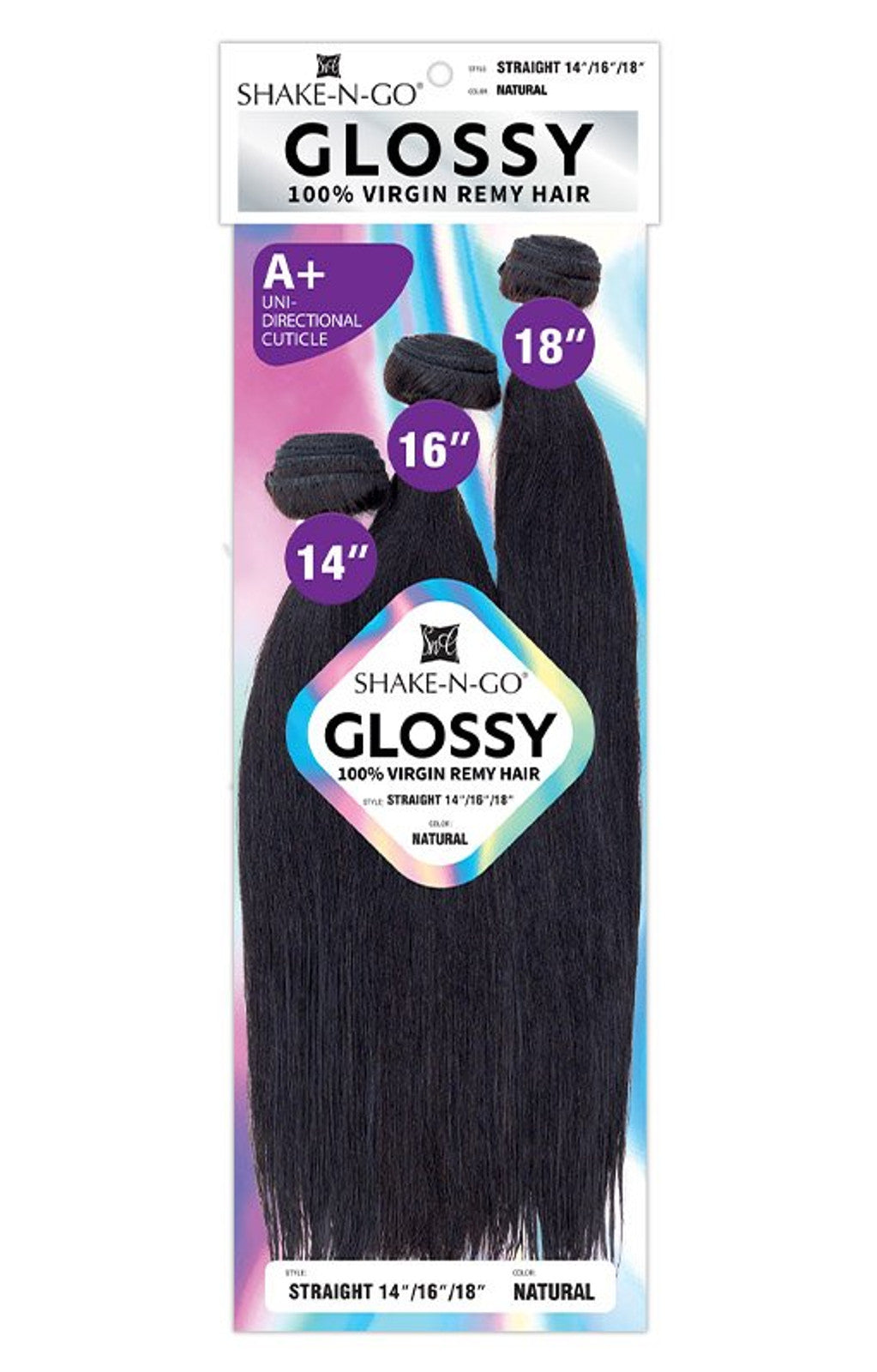SHAKE-N-GO GLOSSY 100% VIRGIN REMY HAIR - 3 BUNDLES