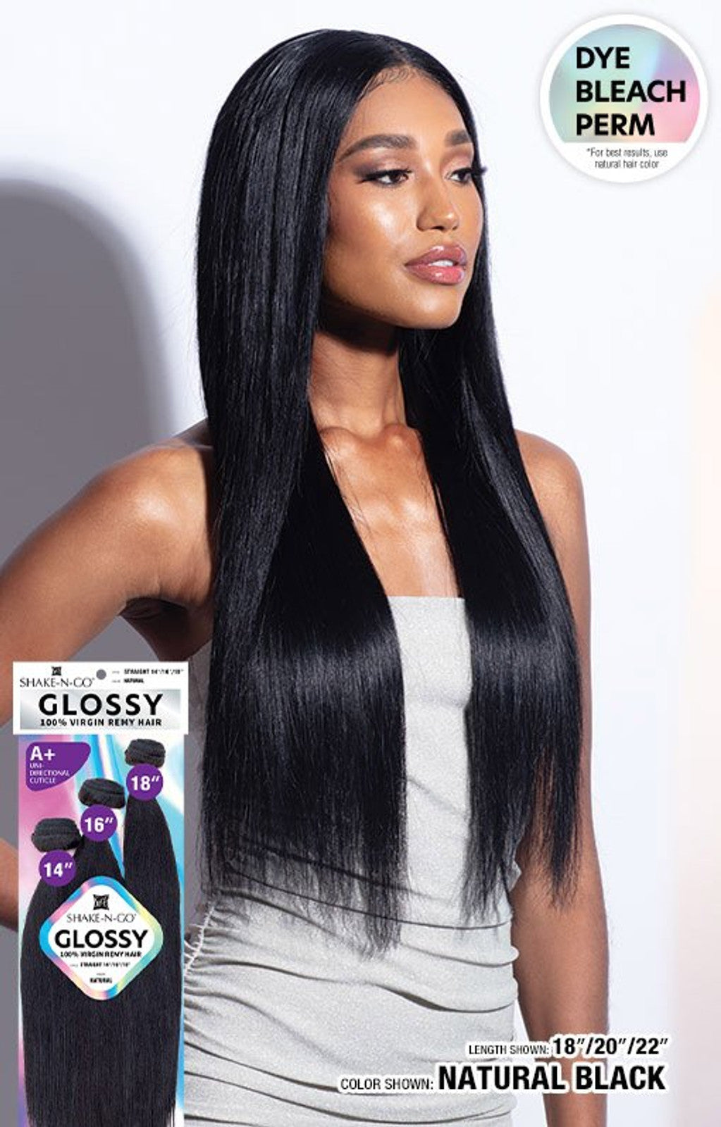SHAKE-N-GO GLOSSY 100% VIRGIN REMY HAIR - 3 BUNDLES