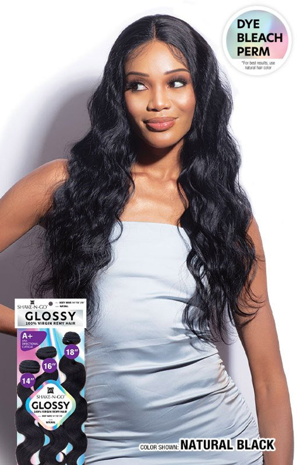SHAKE-N-GO GLOSSY 100% VIRGIN REMY HAIR - 3 BUNDLES