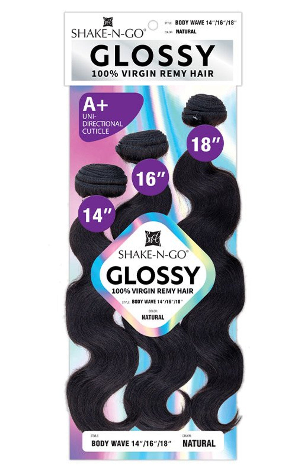 SHAKE-N-GO GLOSSY 100% VIRGIN REMY HAIR - 3 BUNDLES