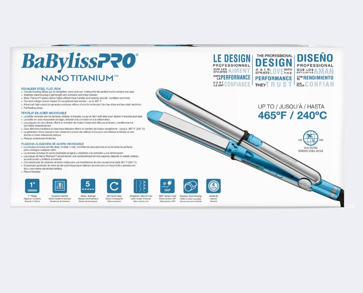 BaBylissPRO Nano Titanium Prima3100 Flat Iron – 1” / 25mm