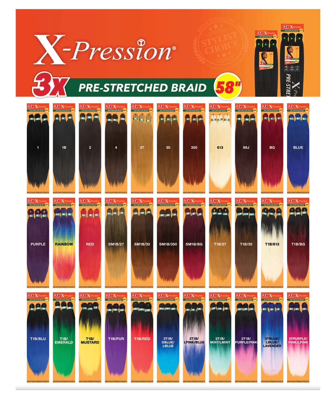4X X-PRESSION PRE-STRETCHED BRAID 38″ – SENSATIONNEL