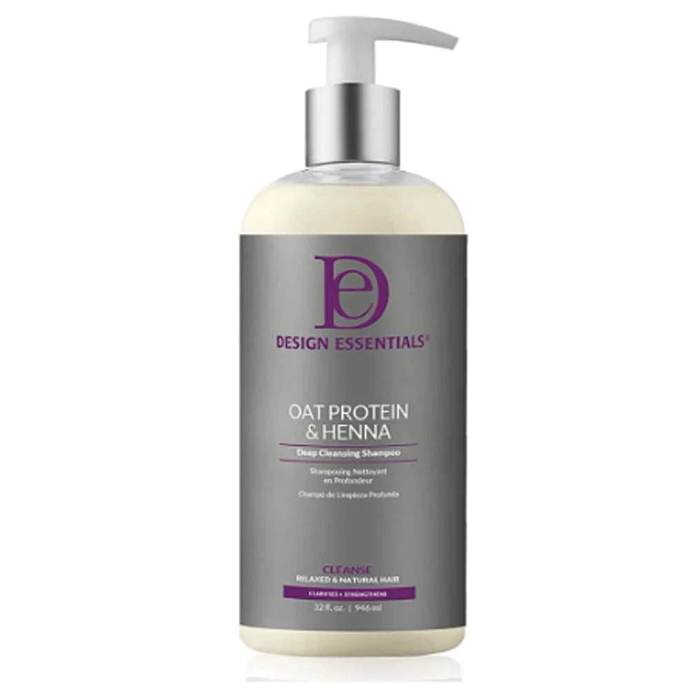 DESIGN ESSENTIALS OAT PROTEIN & HENNA DEEP CLEANSING SHAMPOO - 32 FL OZ