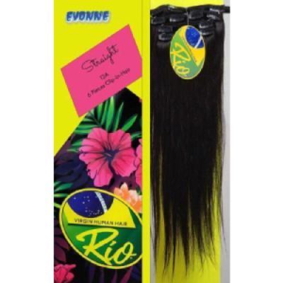 RIO 12A 100% VIRGIN BRAZILIAN REMY HAIR - 9 PCS CLIP IN  EXTENTION - STRAIGHT