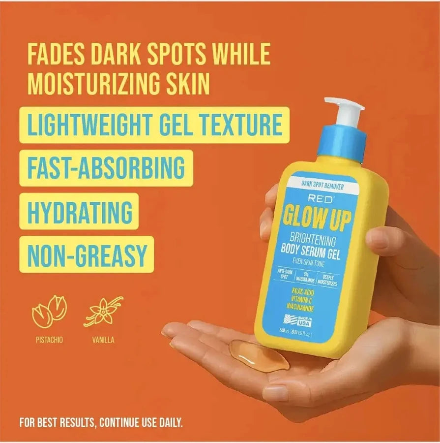 Red by Kiss Glow Up Dark Spot Remover Brightening Body Serum Gel 240ml/8.12 fl oz