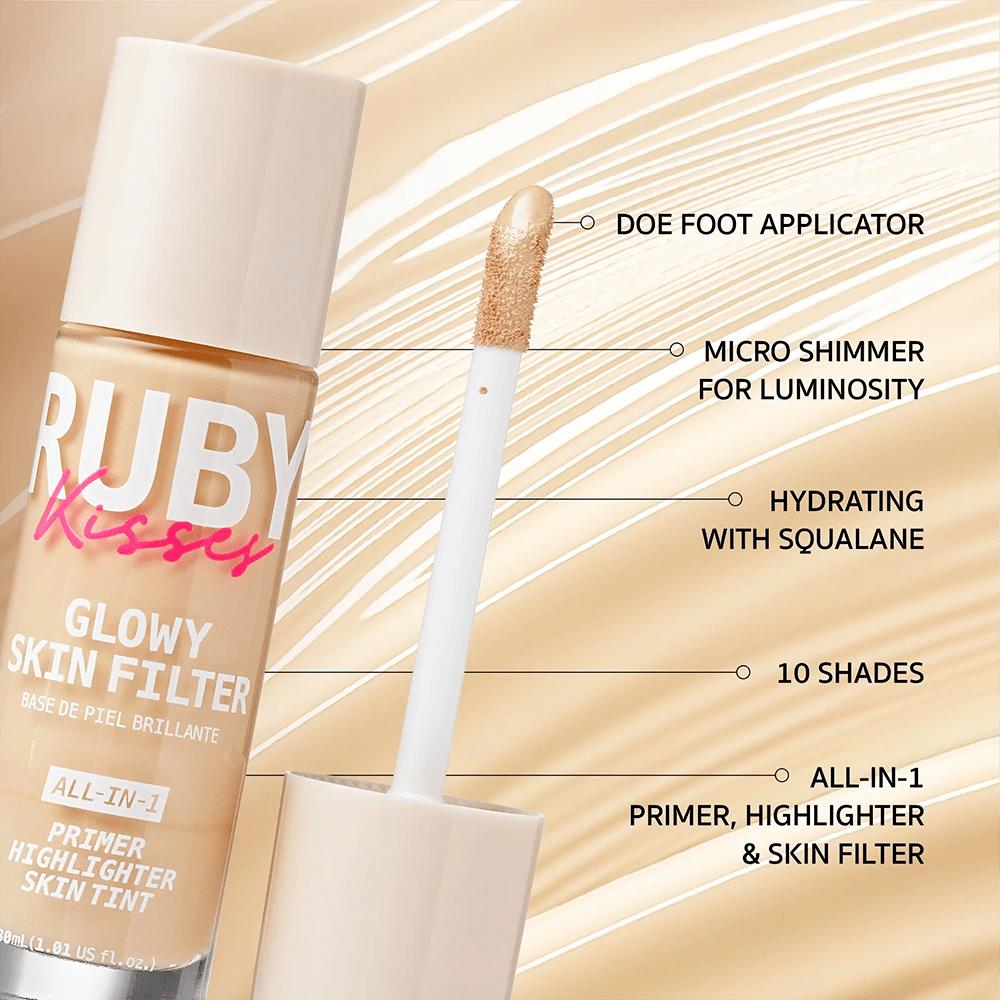 Ruby Kisses Glowy Skin Filter – All-In-1 Primer, Highlighter & Skin Tint