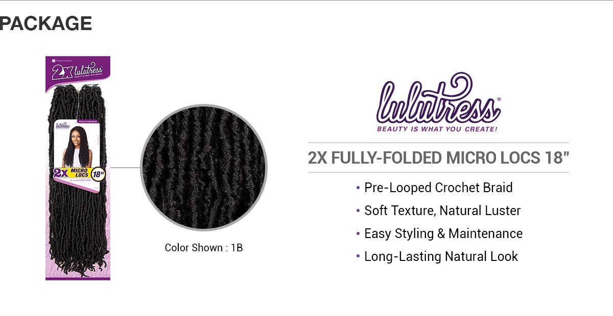 AU-THEN-TIC 18 Inch 2 Pack Afro Kinky Twist Braid Hair Pre Looped