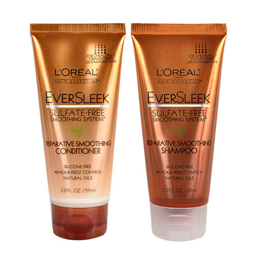 LOREAL Eversleek Sulfate-Free Reparative Smoothing Shampoo,Conditioner 2oz Find Your New Look Today!