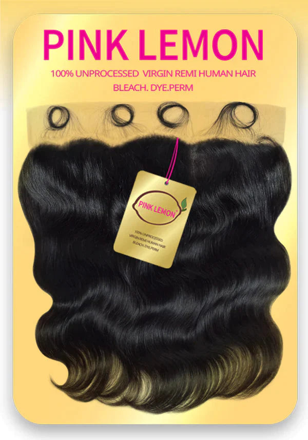 PINK LEMON - 13A 13X4 HD LACE FRONTAL BODY WAVE (HUMAN HAIR) Find Your New Look Today!