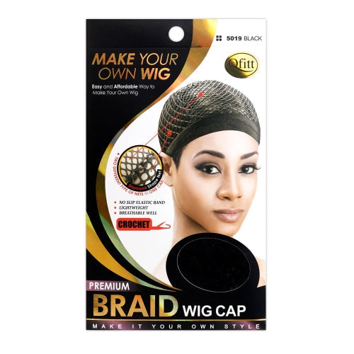 Qfitt Premium Jumbo Braid Crochet Wig Cap Black