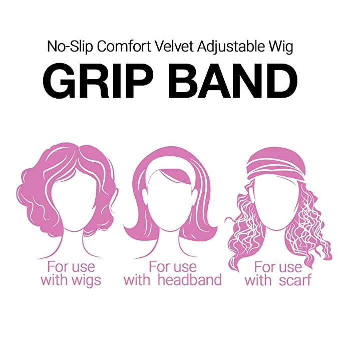 Studio Limited No-Slip Comfort Adjustable Wig Grip Velvet Band, Flexible Velvet Wig Grip Head (Black) Find Your New Look Today!