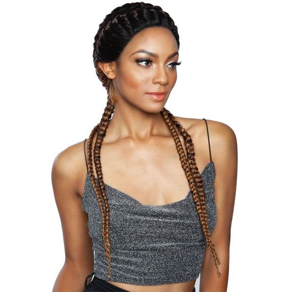 Red Carpet Premiere Ghana Braid Lace Front Wig RCBG02 ATHENA 28 Inch - Hollywood Beauty STL
