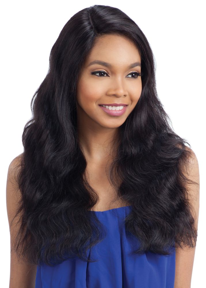 Model Model Nude 100% Brazilian Natural Human Hair L-Part Lace Front Wig NATURAL S WAVE - Hollywood Beauty STL