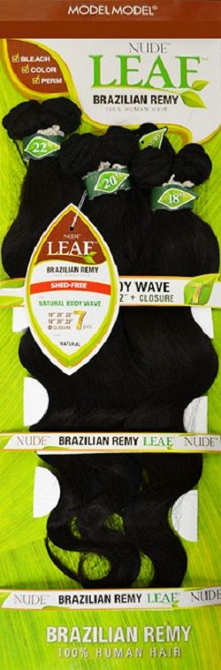 Model Model Nude Leaf Brazilian Remy 100% Human Hair NATURAL BODY WAVE 7 Pcs - Hollywood Beauty STL