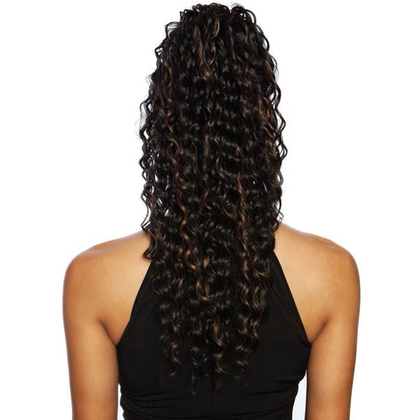 Mane Concept Human Hair StyleMix Brazilian Mega Wrap & Tie Ponytail - MBWNT02 DEEP WAVE 24 INCH - Hollywood Beauty STL