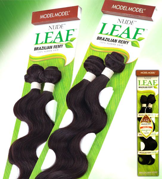 Model Model Nude Leaf Brazilian Remy 100% Human Hair NATURAL BODY WAVE 10" - 18" - Hollywood Beauty STL